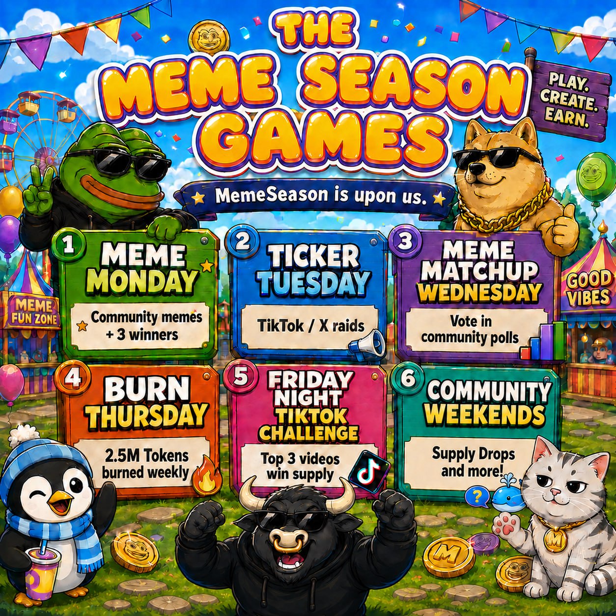 Meme Season Weekly Schedule
